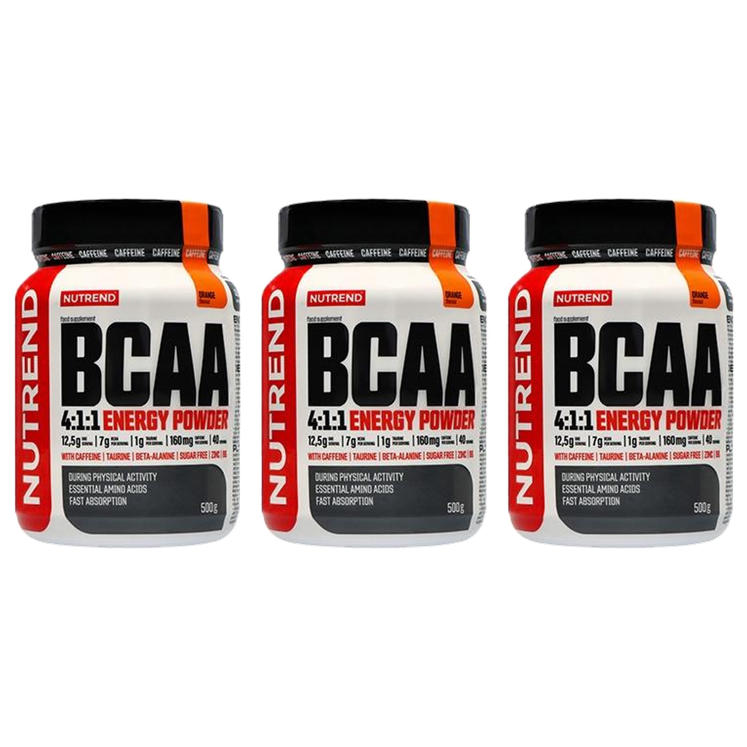 NUTREND - BCAA Powder 4:1:1 - 3x 500g - Orange