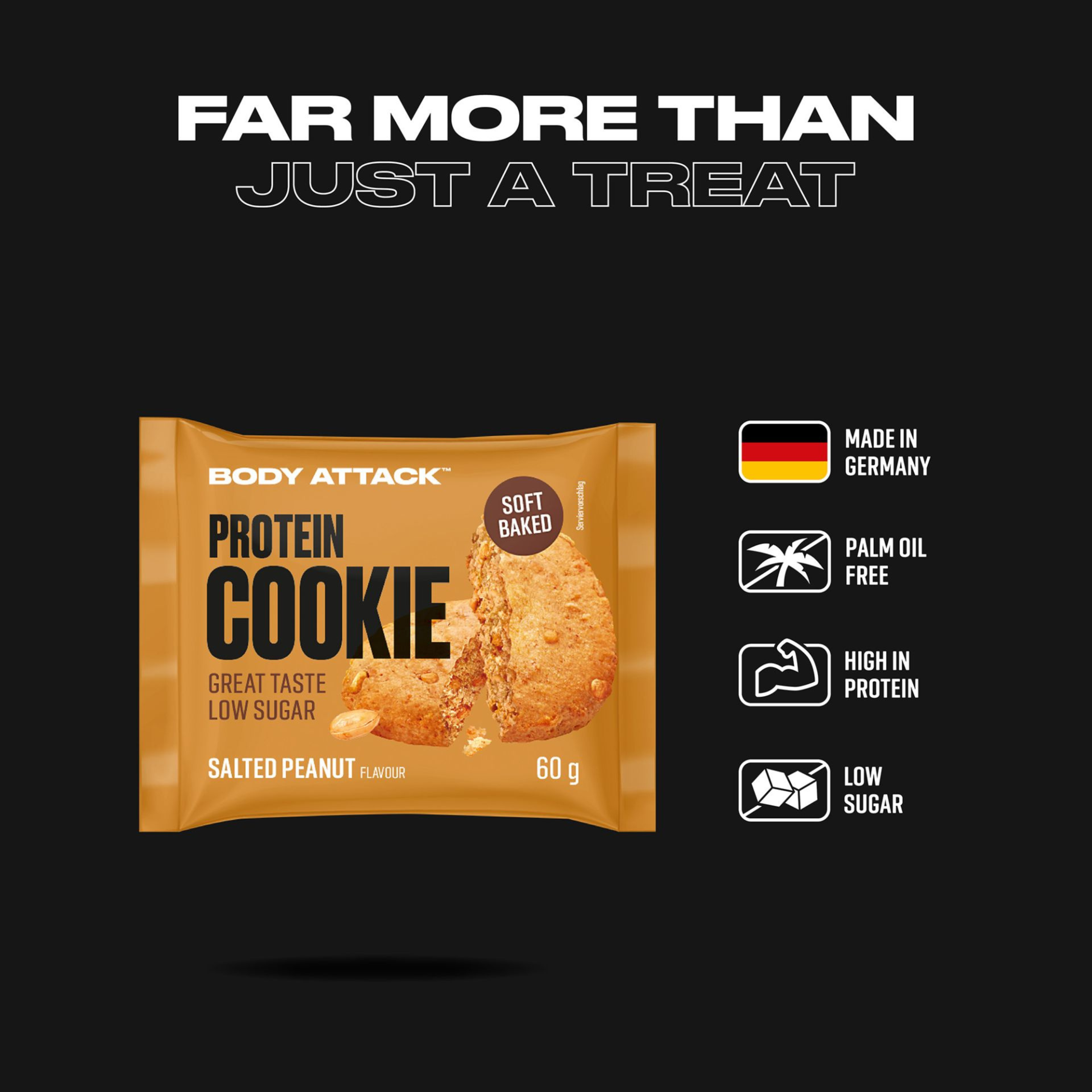 BODY ATTACK - Protein Cookie - 12x 60g - WYPRZEDAŻ - 29-11
