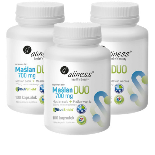 ALINESS - Maślan Duo 700mg (Wapnia+Sodu) - 100caps. x3