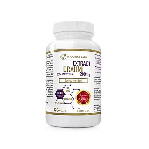 PROGRESS LABS Brahmi Bacopa Monnieri 200mg Extract 50% Bacosides - 120caps