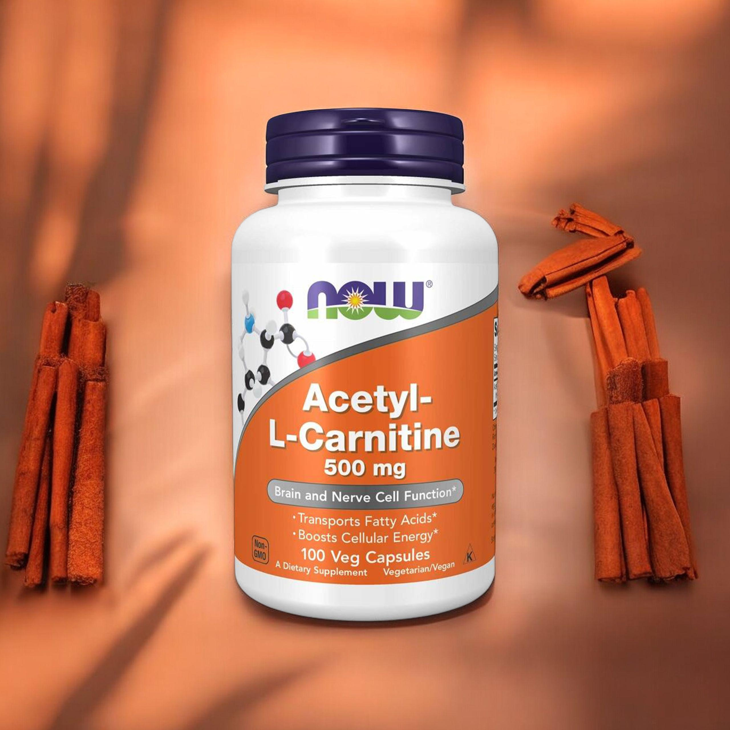 NOW Acetyl L-Carnitine 500mg - 3x 100vcaps.