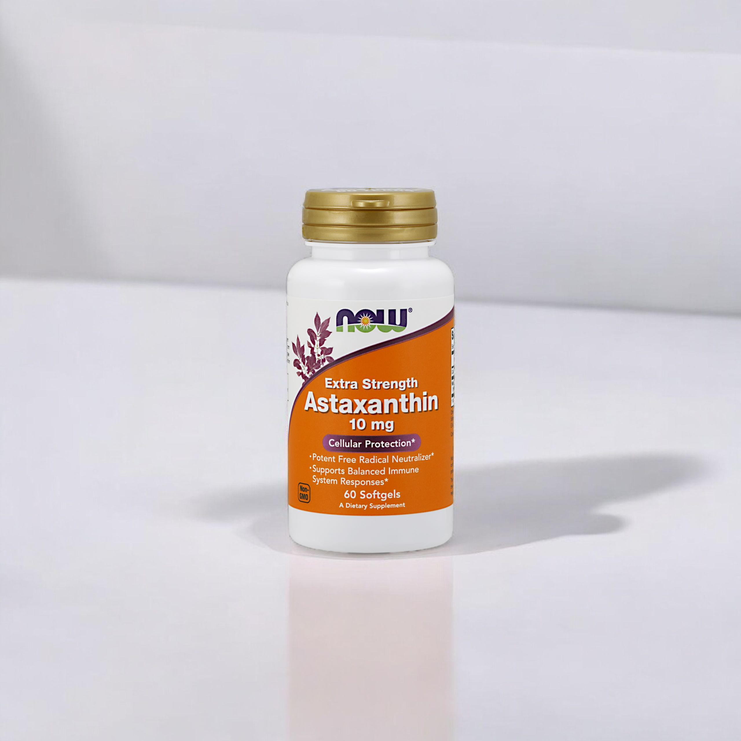 NOW Astaxanthin 10mg - 3x 60softgels (Extra Strength)