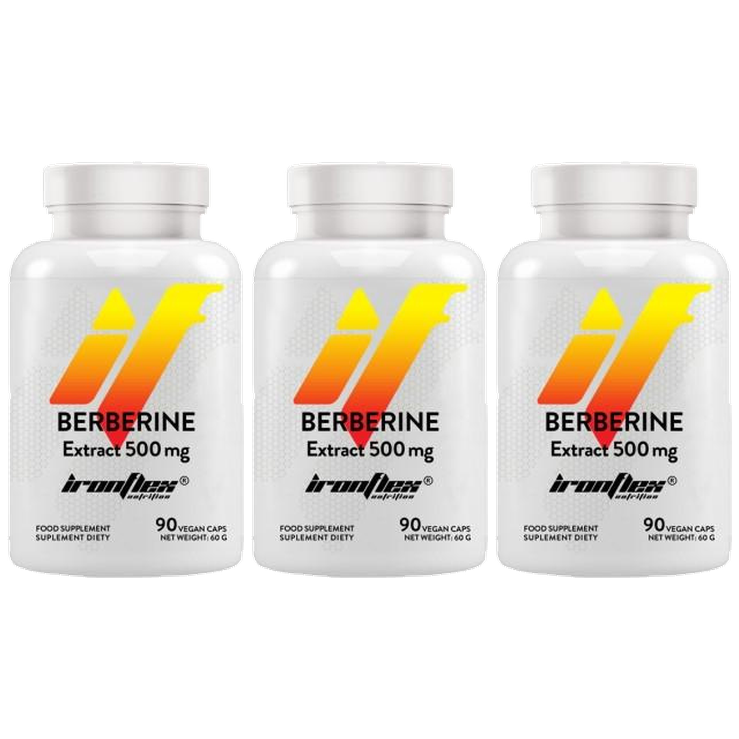 IRONFLEX - Berberine Extract 500mg - 3x 90tabs.