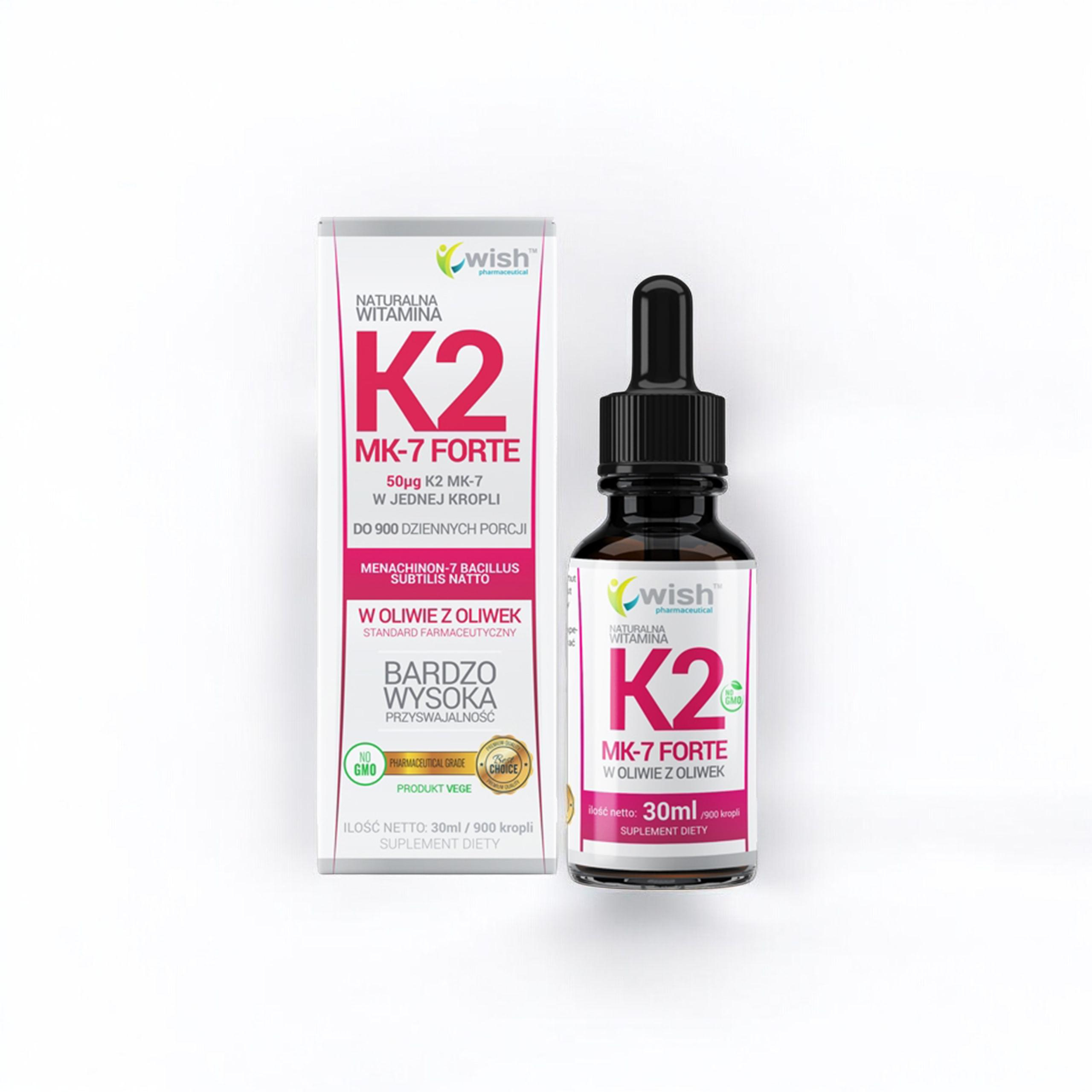 WISH Pharmaceutical Vitamin K2 Mk-7 Forte - 2x 30ml