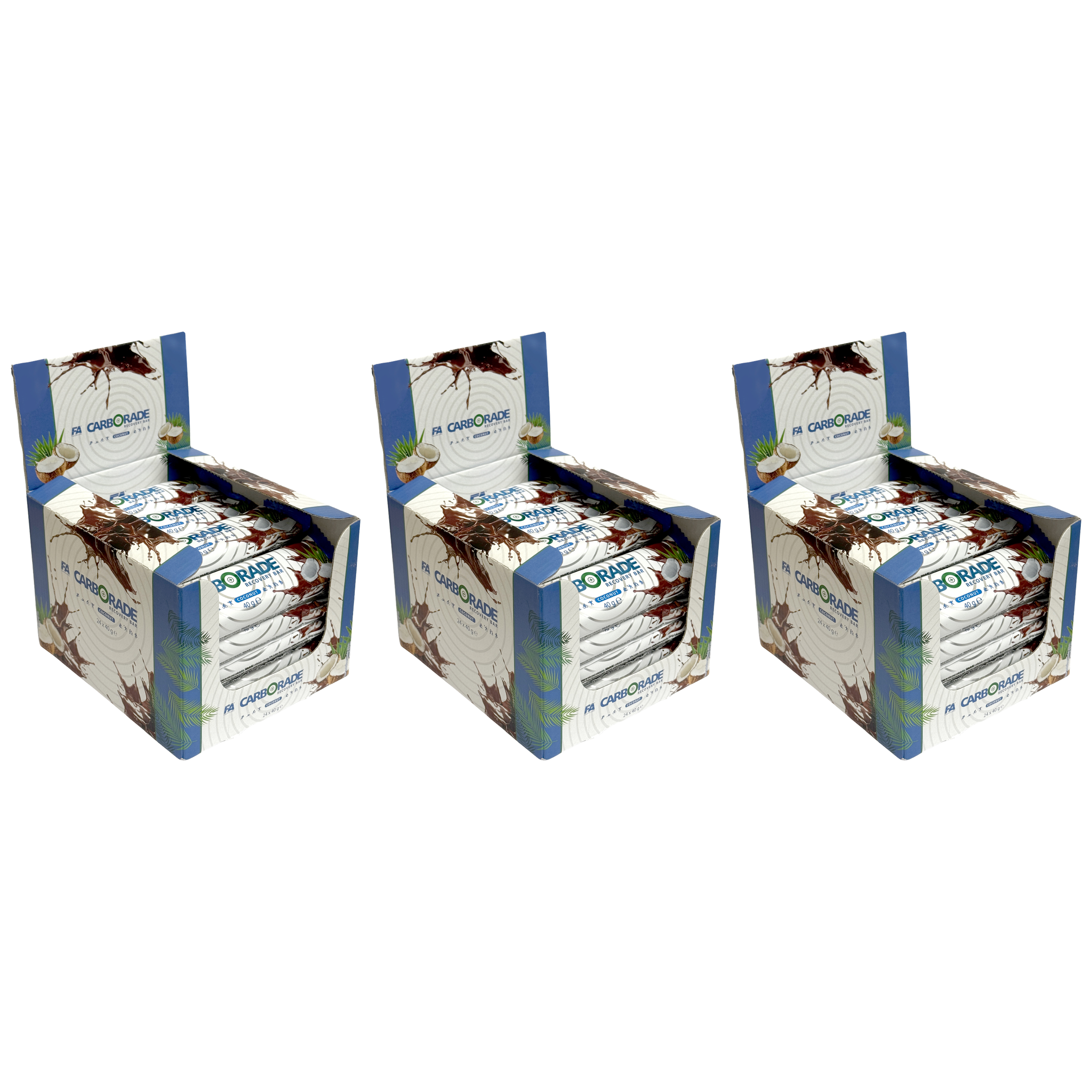 FITNESS AUTHORITY - Carborade Recovery Bar - 24x 3x 40g - Coconut