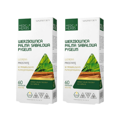 MEDICA HERBS - Wierzbownica Palma Sabałowa Pygeum - 2x 60caps.