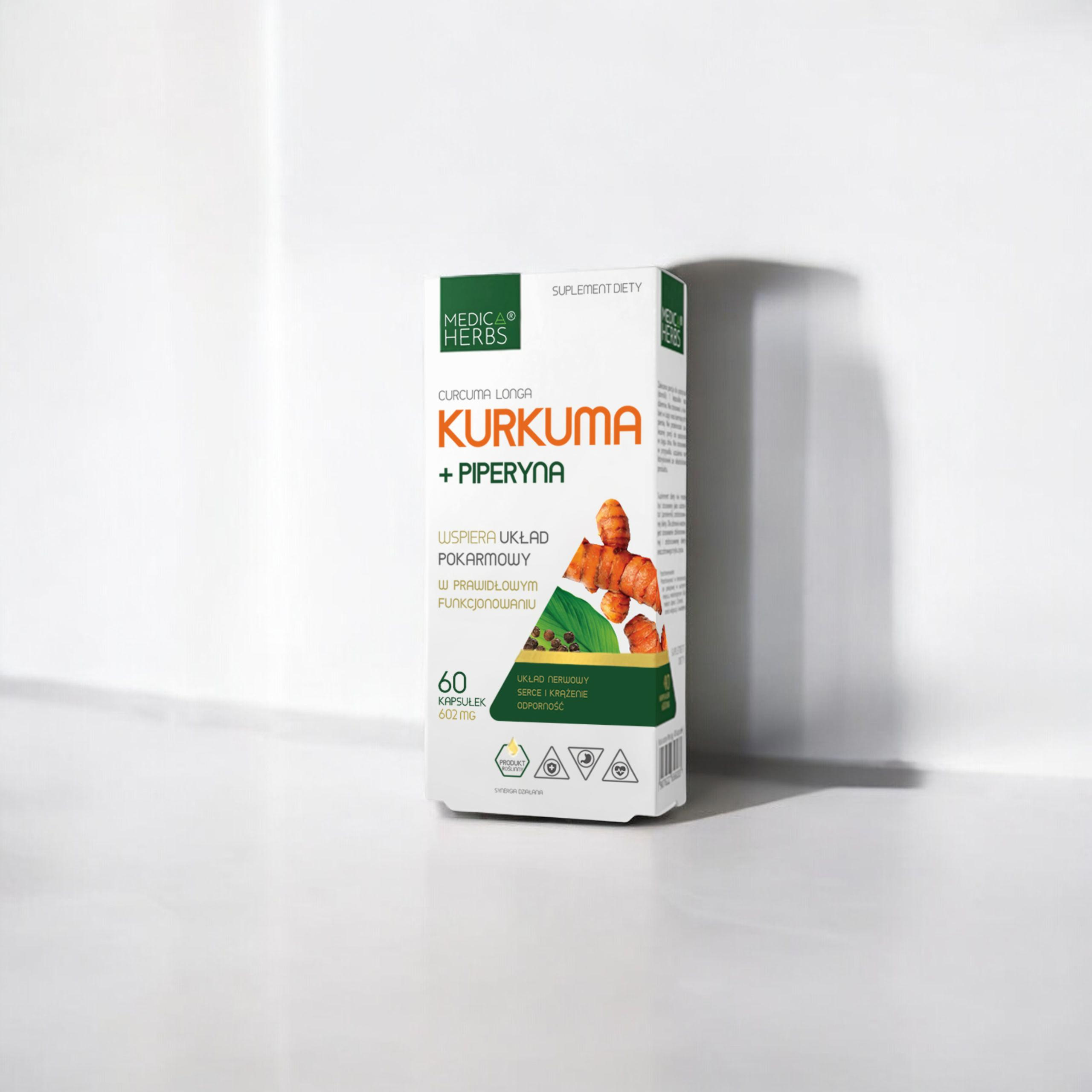 MEDICA HERBS - Kurkuma + Piperyna 602mg - 60caps.