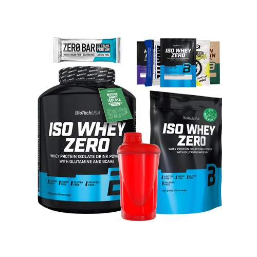 Zestaw BioTech USA Iso Whey Zero - 2270g + 500g + prezenty