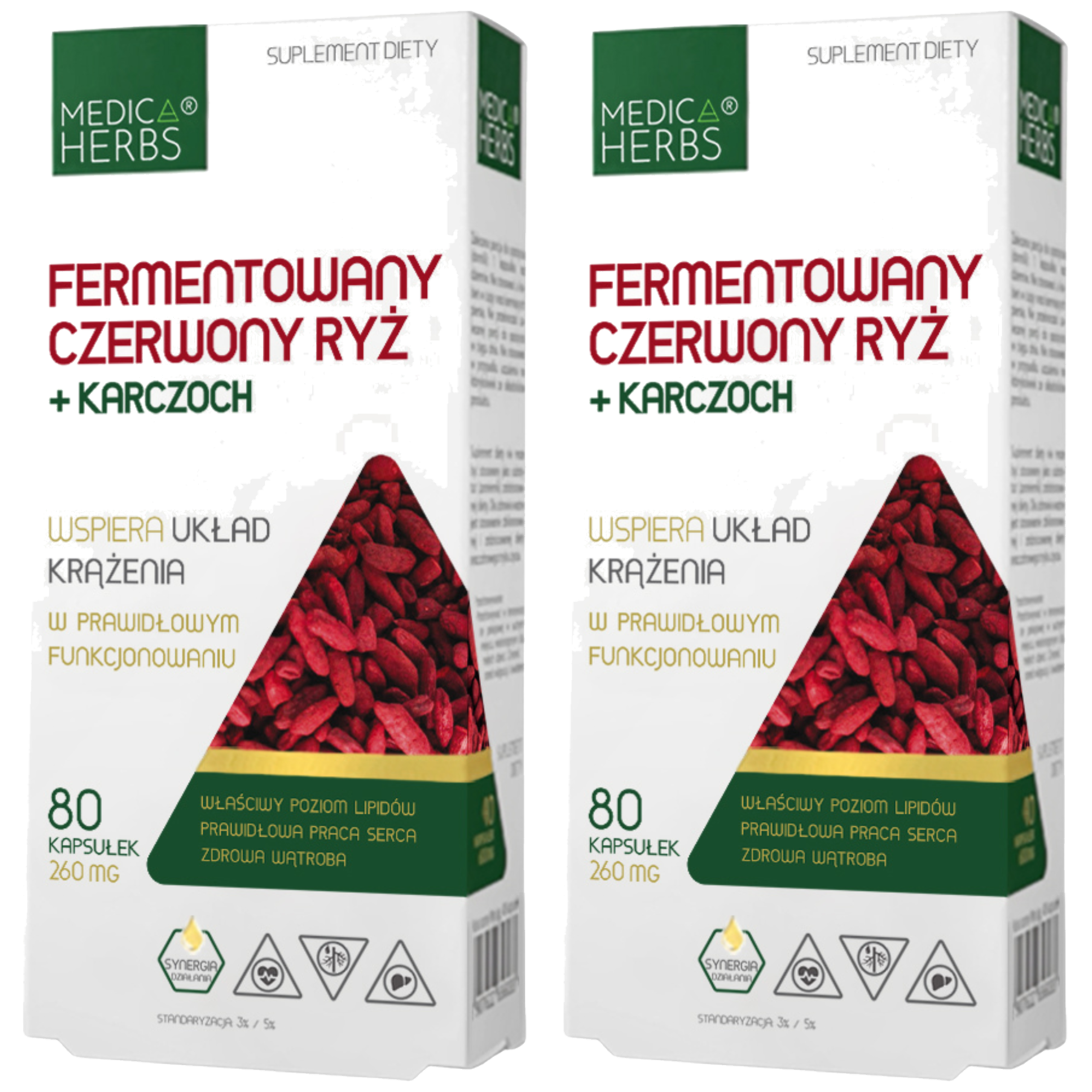 MEDICA HERBS - Fermentowany Czerwony Ryż + Karczoch - 2x 80caps.