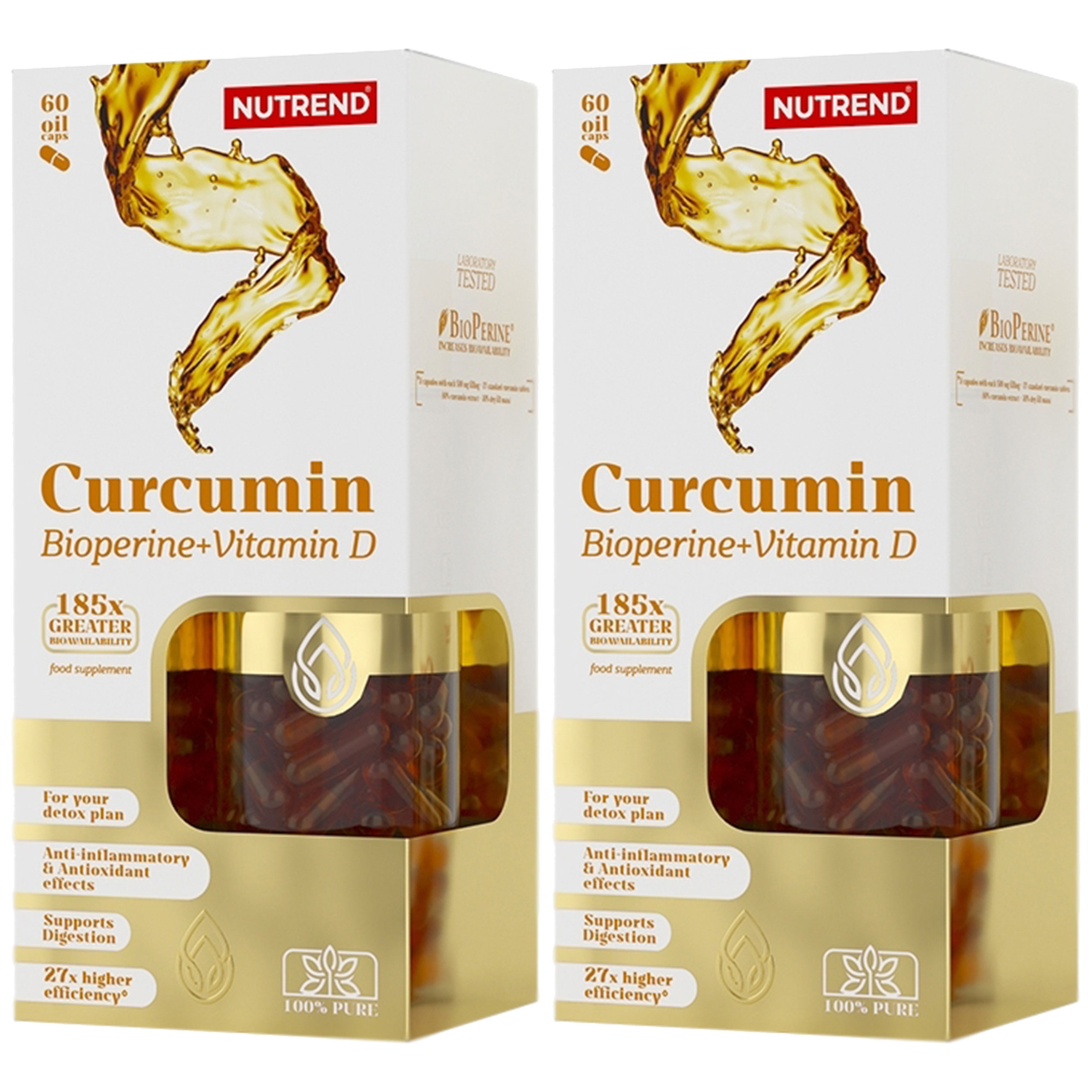 NUTREND Curcumin + Bioperine + Vitamin D (Kurkuma z Piperyną) - 2x 60caps