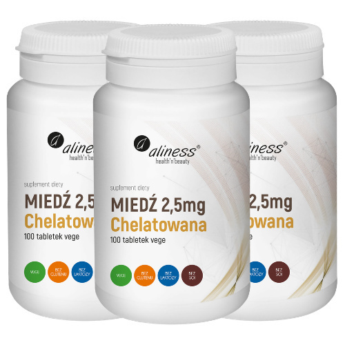 ALINESS - Miedź Chelatowana 2,5mg - 100tabs. x3