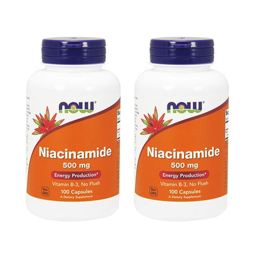 NOW Niacinamide 500mg (Witamina B3 - Niacyna) - 100caps - 2x NIE ODKRYWAĆ