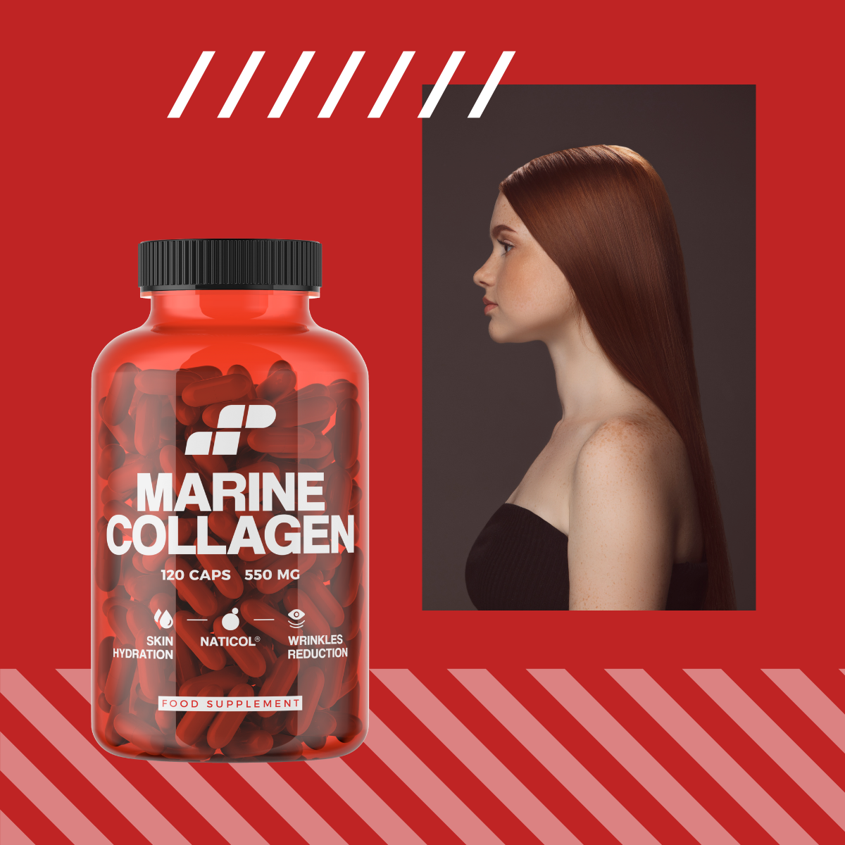 3x MP NUTRITION Marine Collagen 550mg - 120caps - Kolagen Rybi Naticol