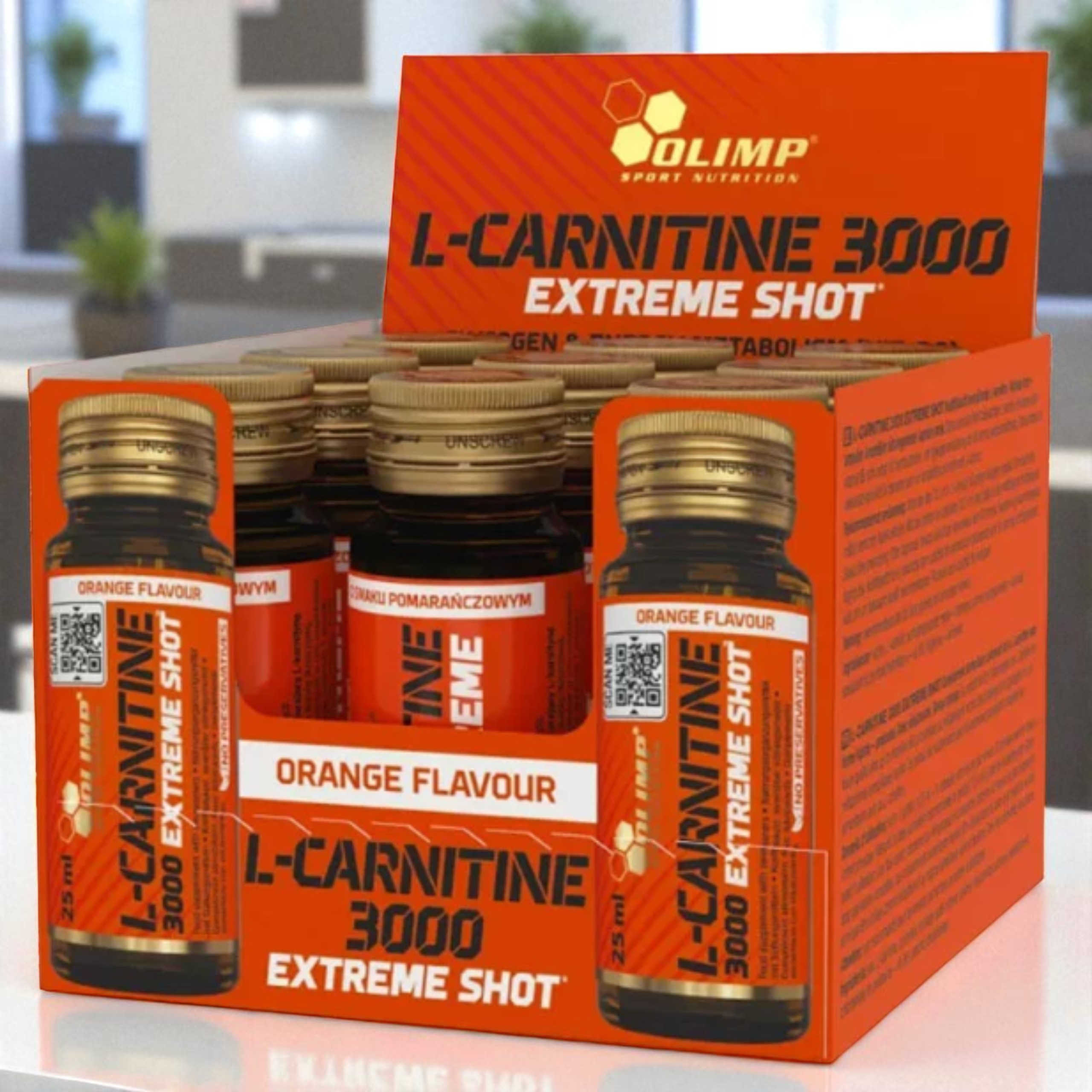 OLIMP - L-Carnitine 3000 Extreme Shot - 9x 3x 25ml - Orange