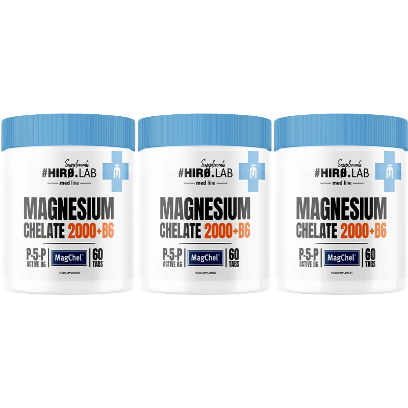HIRO.LAB - Magnesium Chelate 2000 + B6 - 3x 60tabs