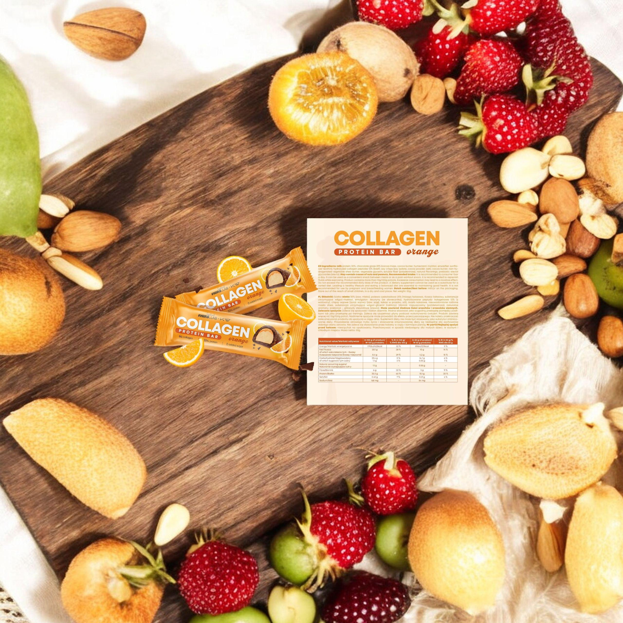 HIRO.LAB - Collagen Protein Bar - 50gx12 - Orange - WYPRZEDAŻ - 25-07