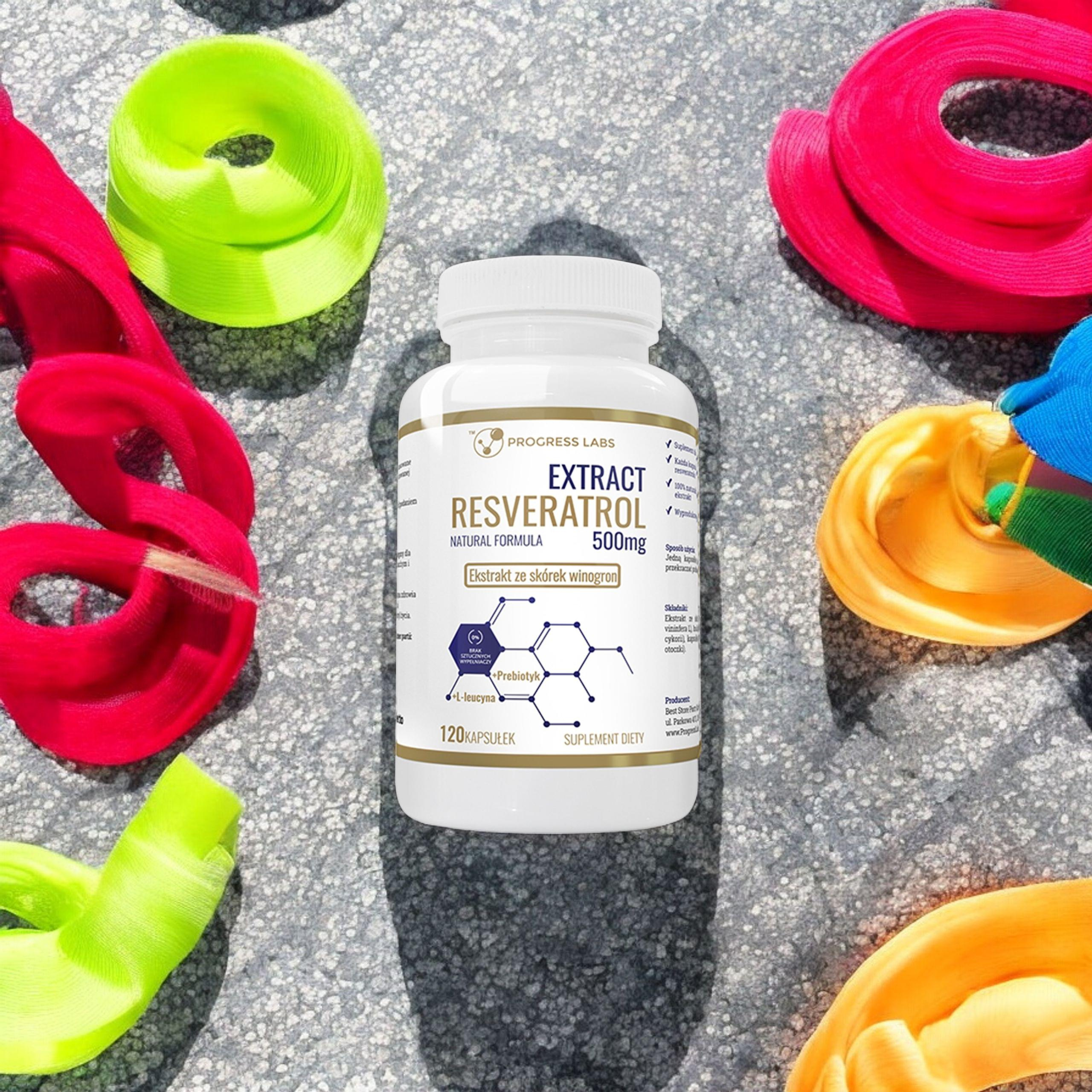 PROGRESS LABS Resveratrol Extract 500mg - 3x 120caps