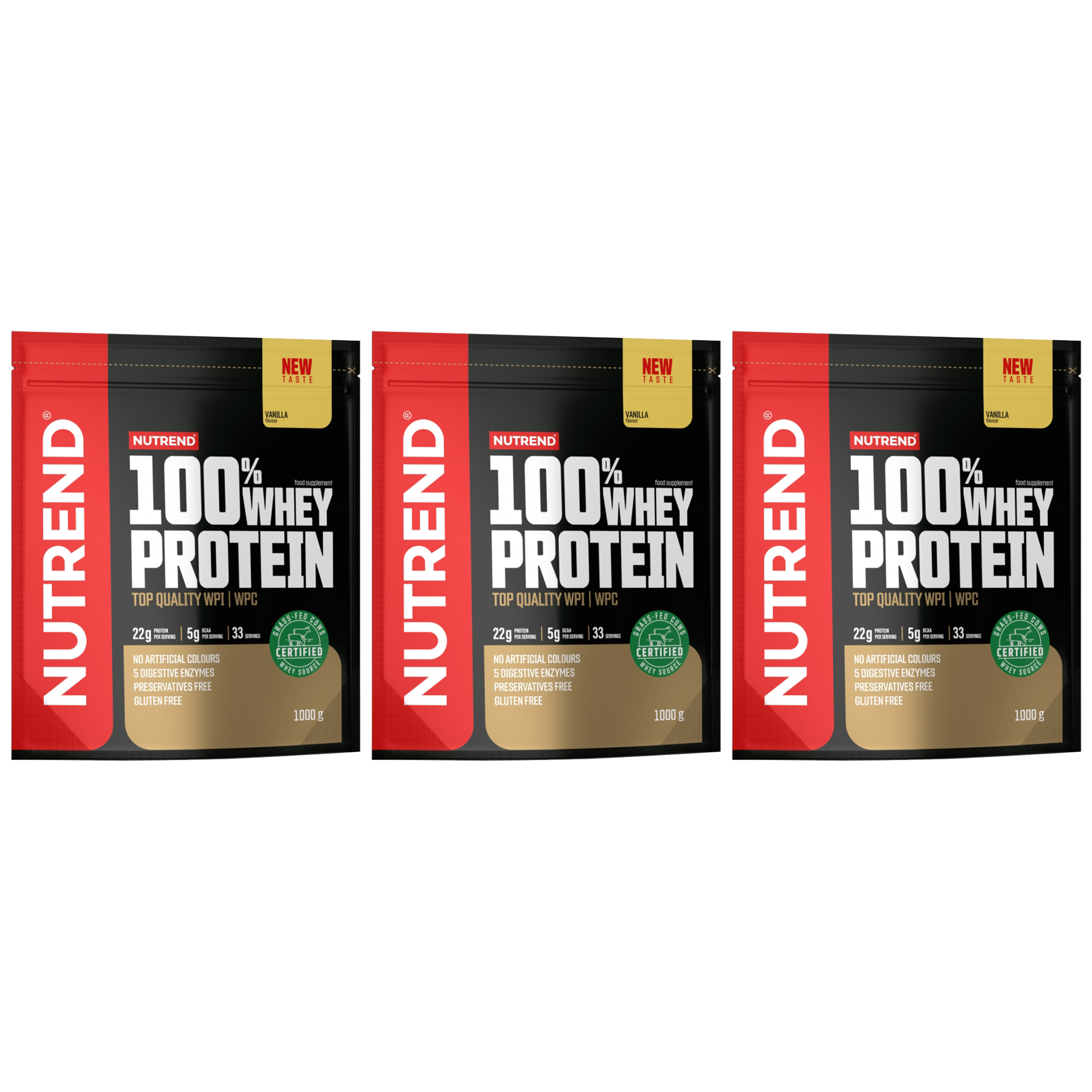 NUTREND 100% Whey Protein - 3x 1000g