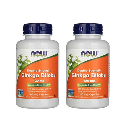 NOW Ginkgo Biloba Double Strenght - 2x 100vcaps.