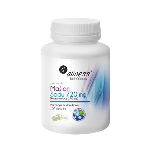 Maślan Sodu 720mg Kwas Masłowy 170mg. - 2x 100caps.
