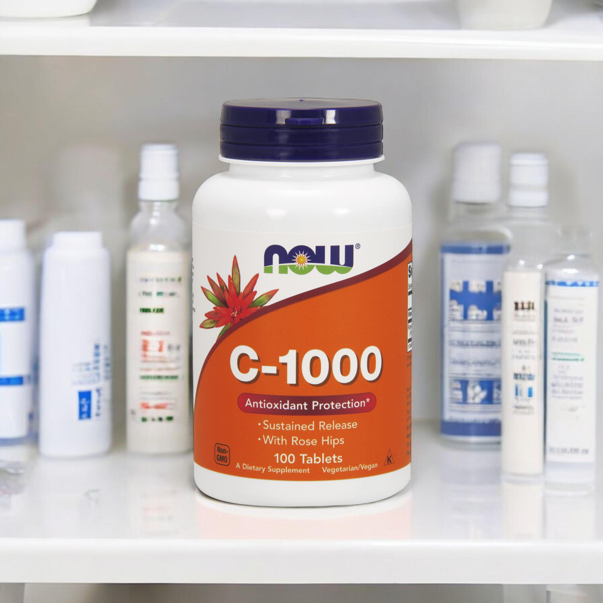 NOW Vitamin C-1000 with Rose Hips - 100tabs