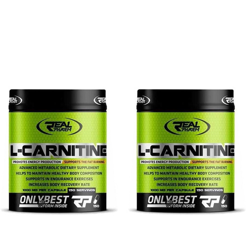 REAL PHARM L-Carnitine 1000mg - 2x 150caps