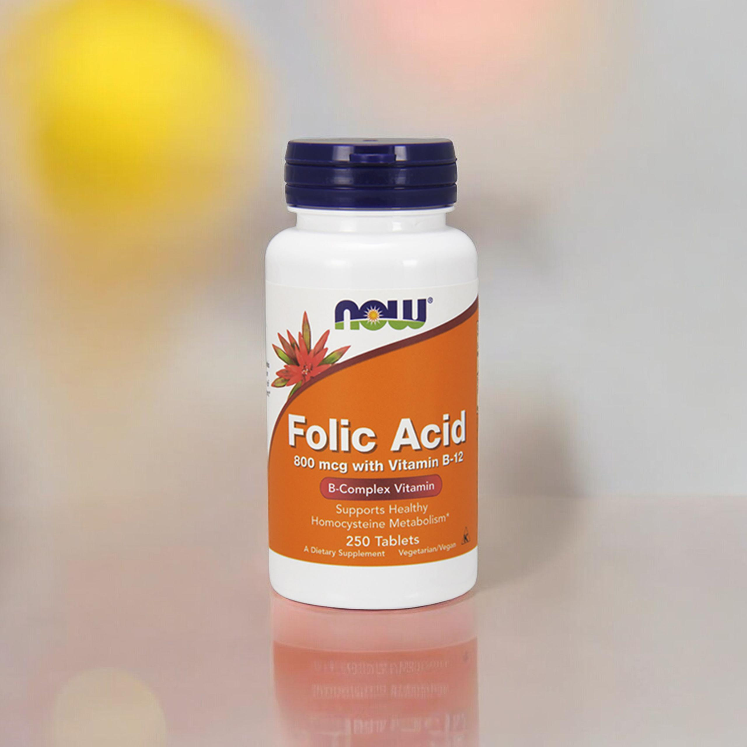 NOW Folic Acid 800mcg - 3x 250tabs.