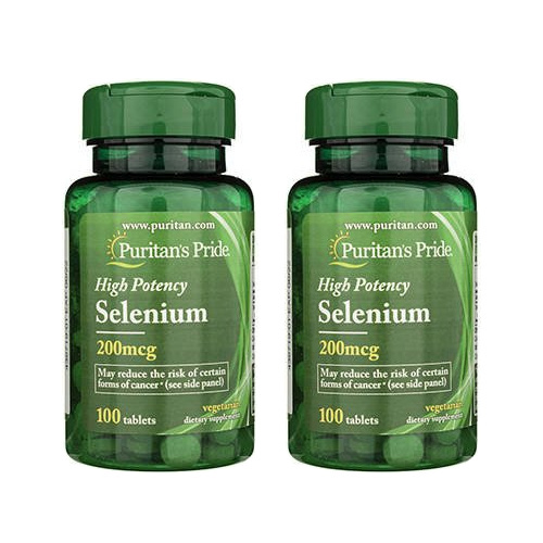 Puritan's Pride Selenium 200mcg - 100tabs. - 2x Selen