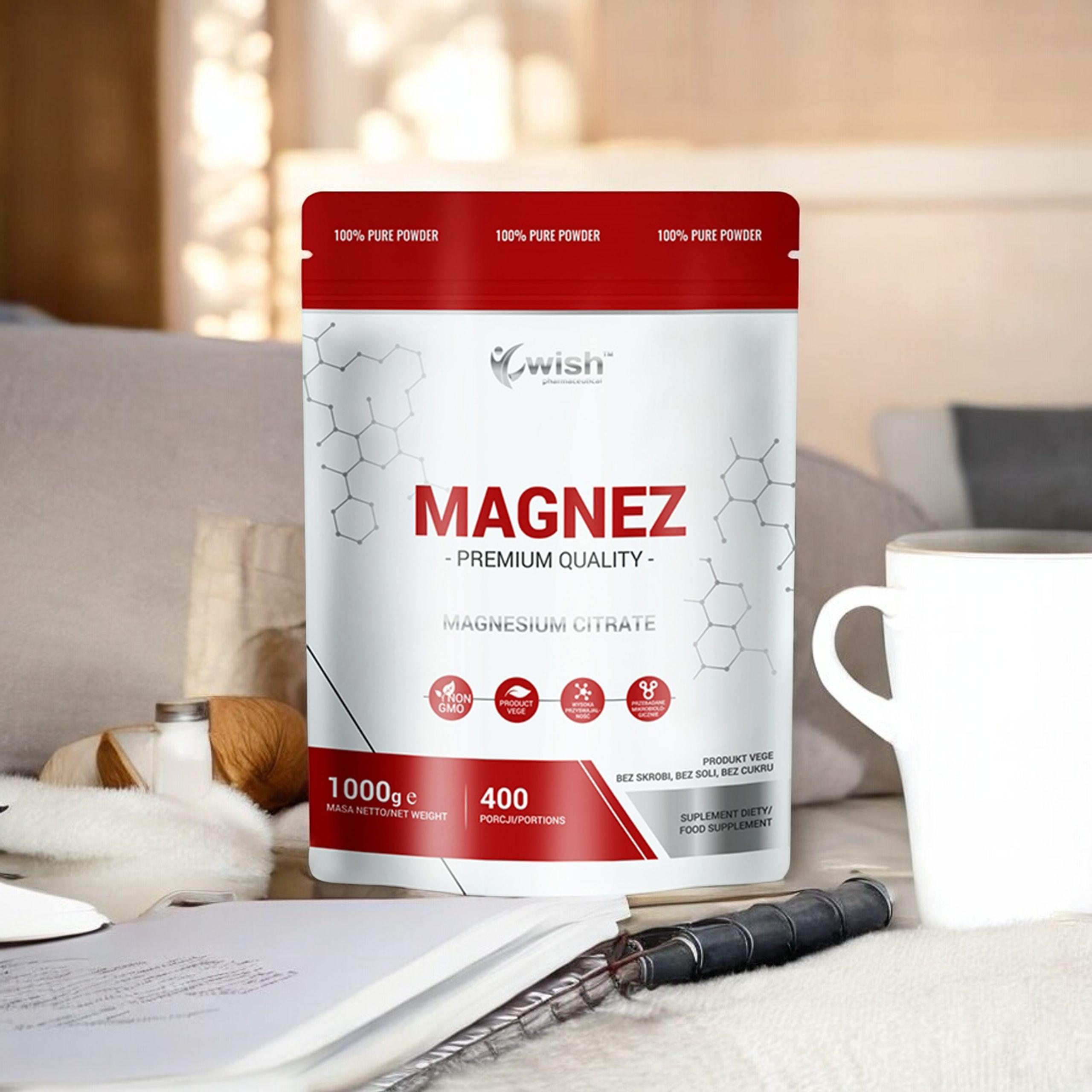 WISH Pharmaceutical Cytrynian Magnezu - 3x 1000g