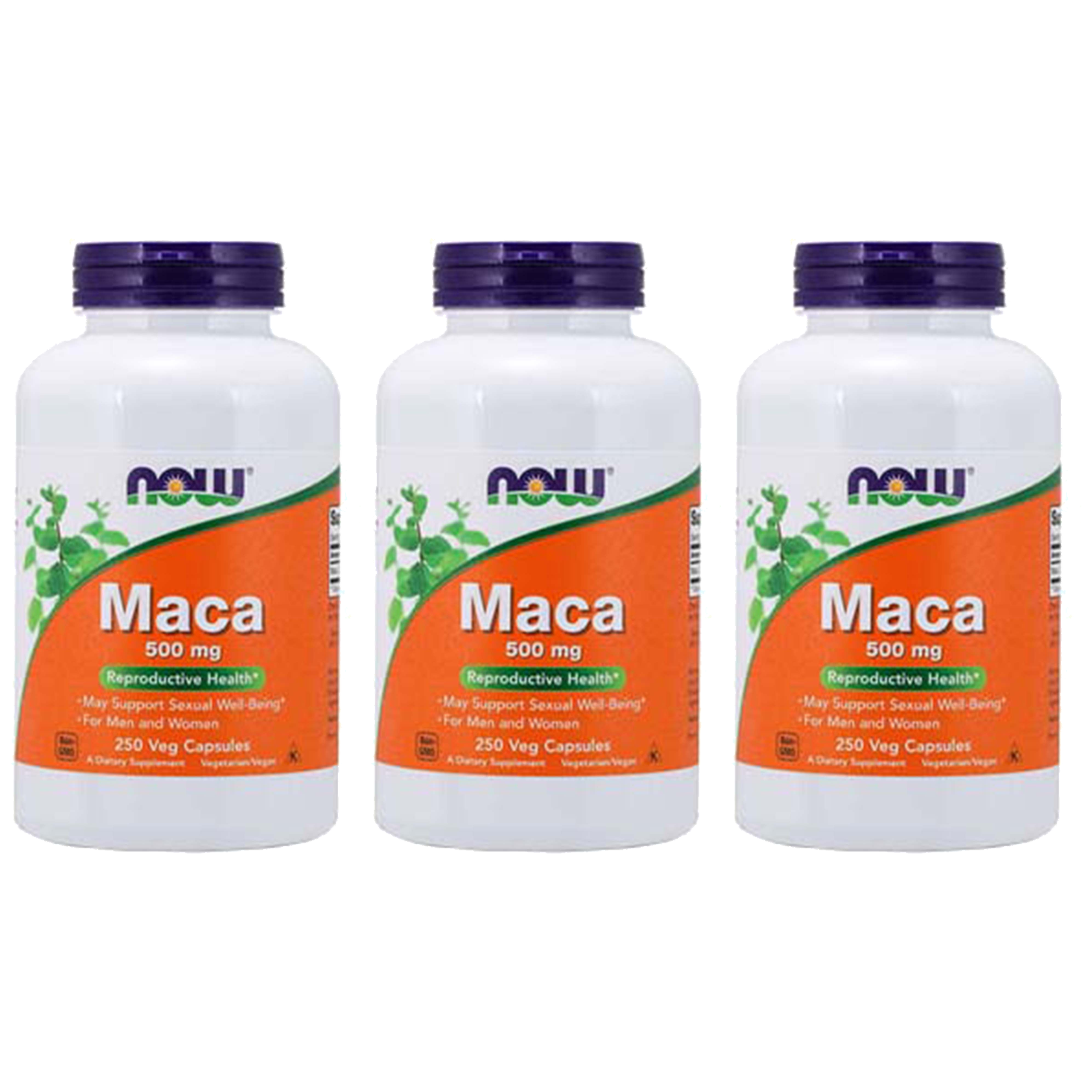NOW Maca 500mg - 3x 250vcaps.