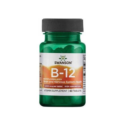 SWANSON Vitamin B-12 5mg Methylcobalamin - 60tabs - Witamina B12 Metylokobalamina