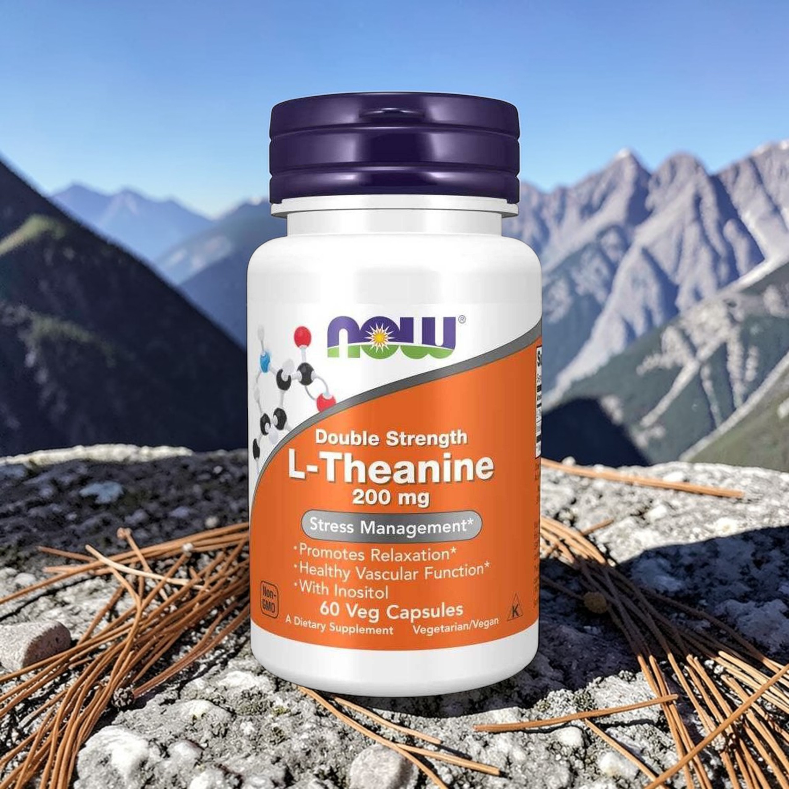 NOW L-Theanine 200mg - 2x 60cvaps.