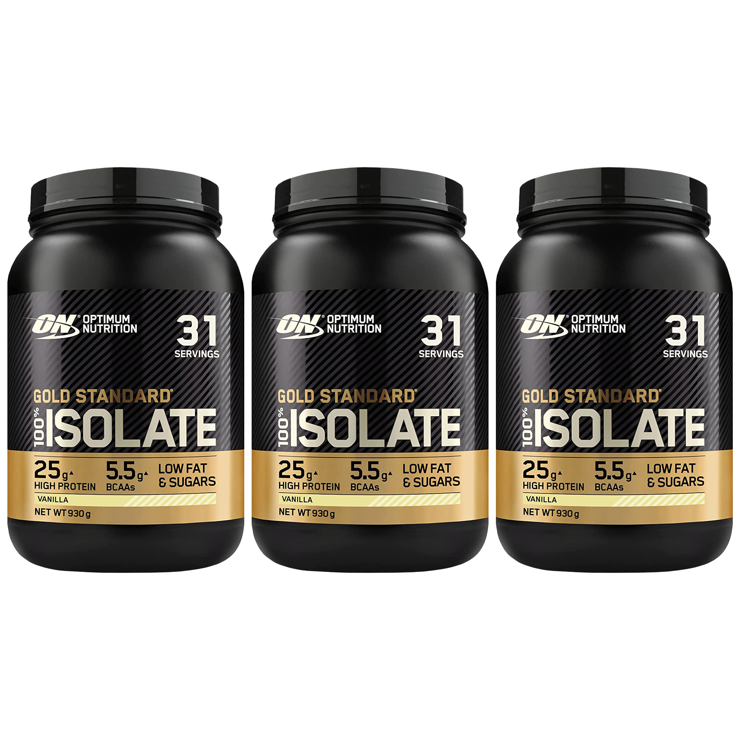 OPTIMUM NUTRITION Gold Standard 100% Isolate - 3x 930g