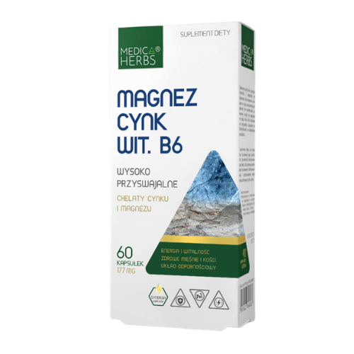 MEDICA HERBS - Magnez Cynk + Vit B6 - 2x 60caps.