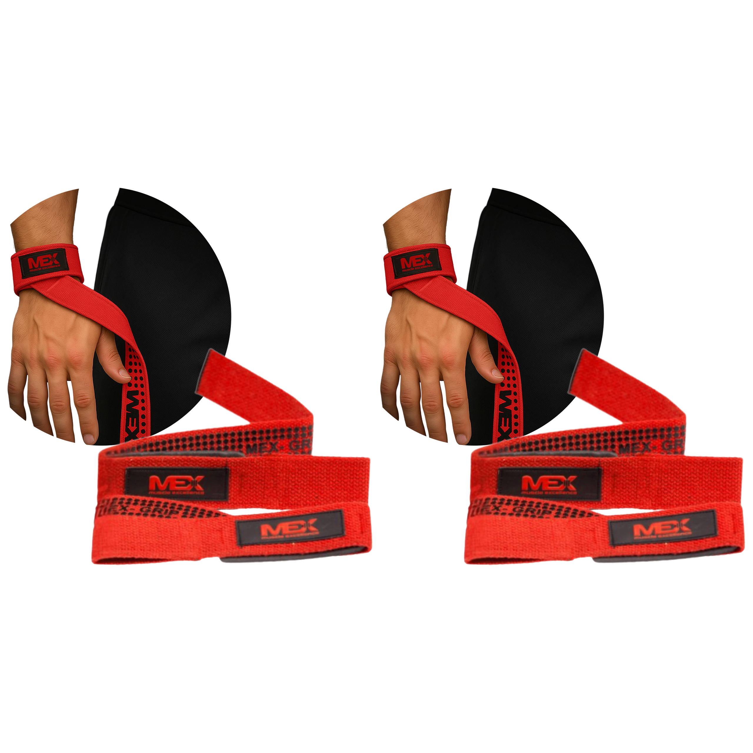 MEX NUTRITION - Lift Straps - 2x Red
