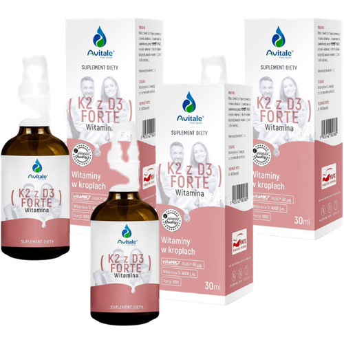 ALINESS - Avitale Witamina K2 MK7 + D3 Forte - 3x 30ml