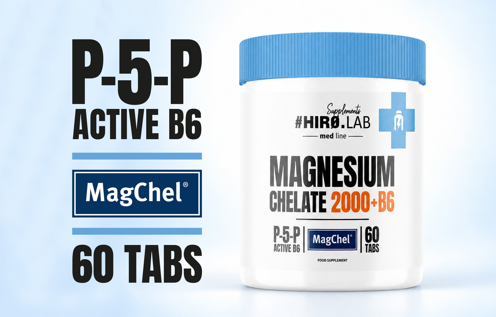 HIRO.LAB - Magnesium Chelate 2000 + B6 - 3x 60tabs