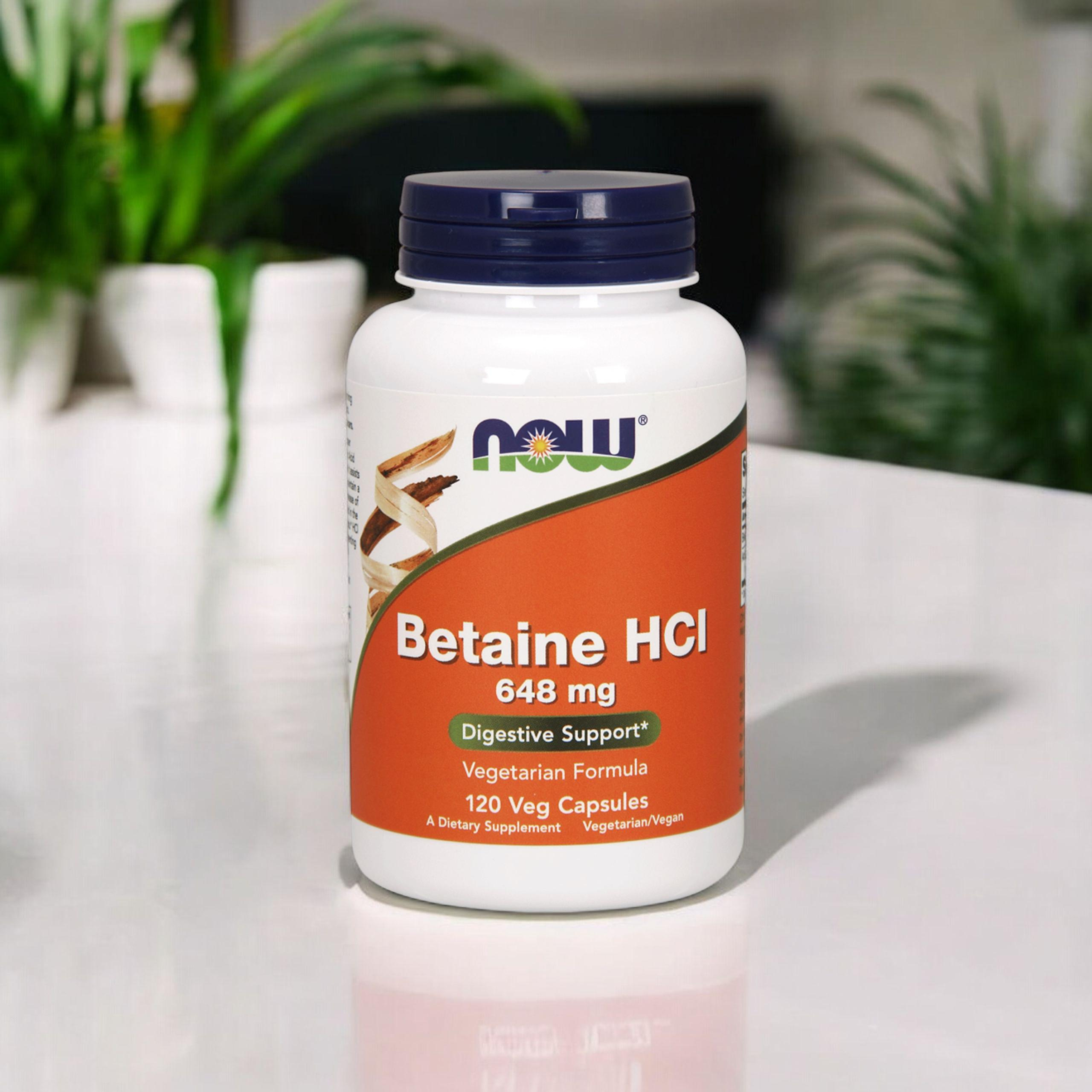 NOW Betaine HCI 648mg - 2x 120vcaps ( Betaina HCL )