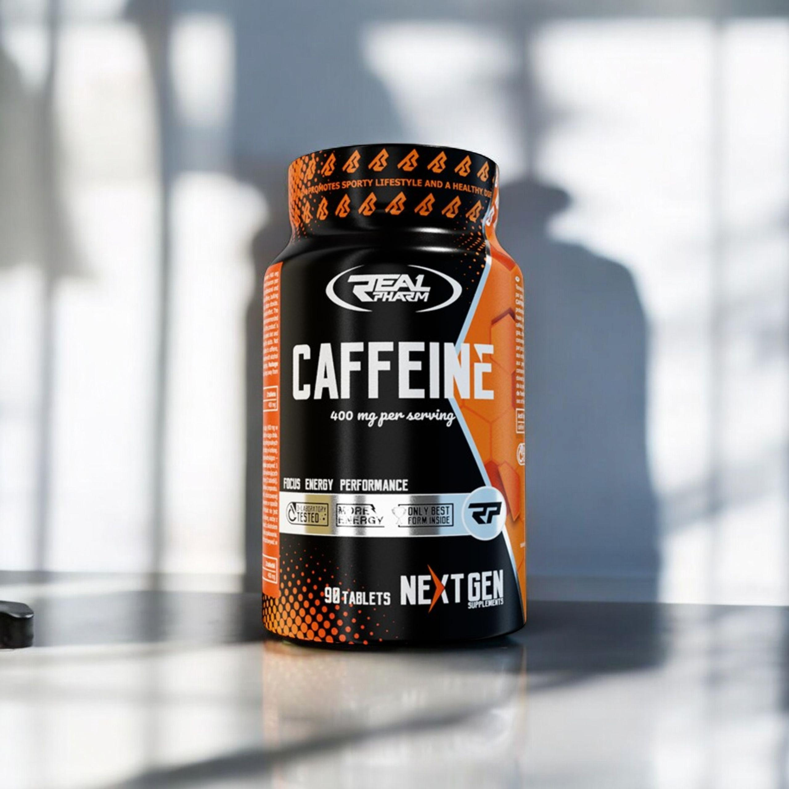 REAL PHARM Caffeine 400mg - 90tabs. - 2x Kofeina