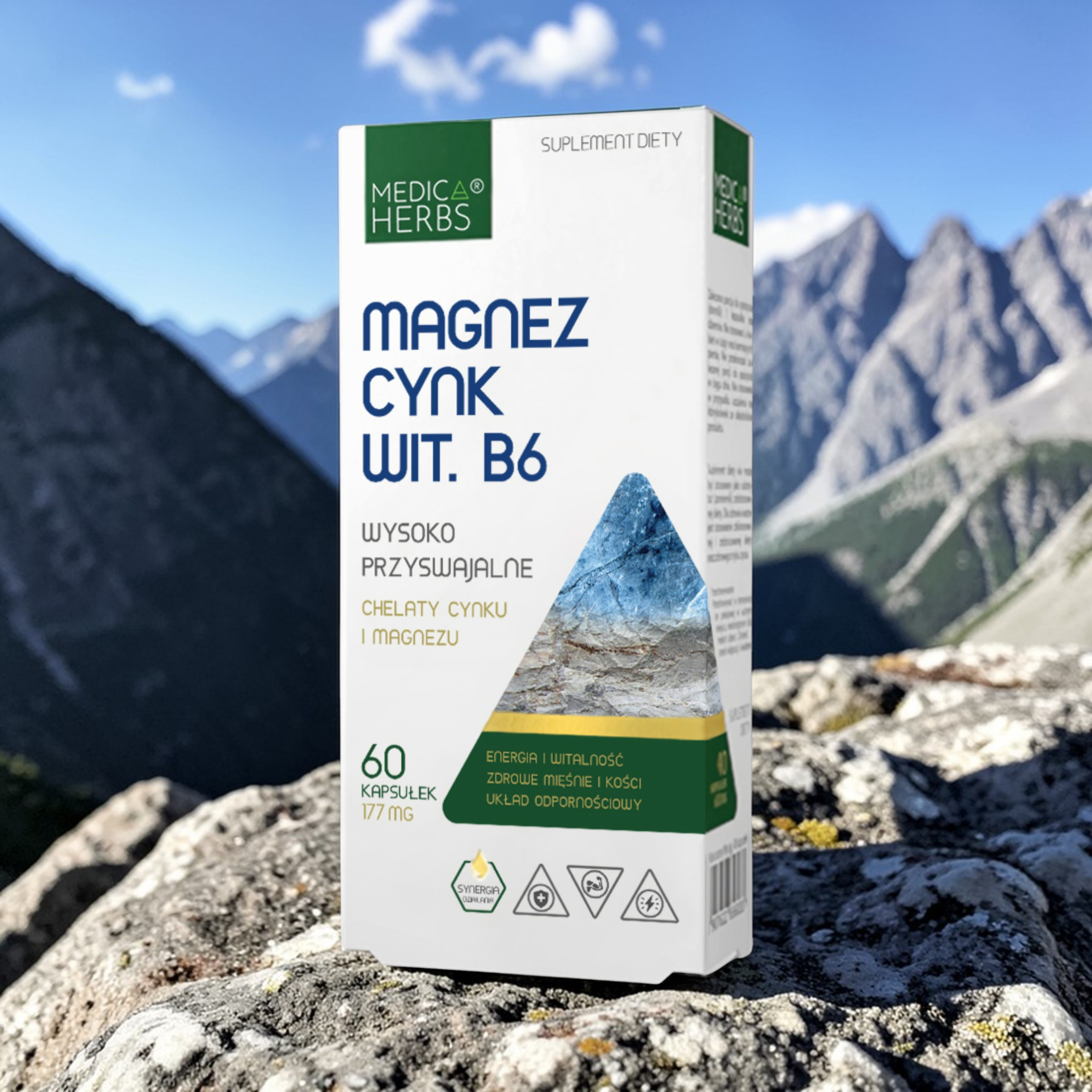 MEDICA HERBS - Magnez Cynk + Vit B6 - 2x 60caps.