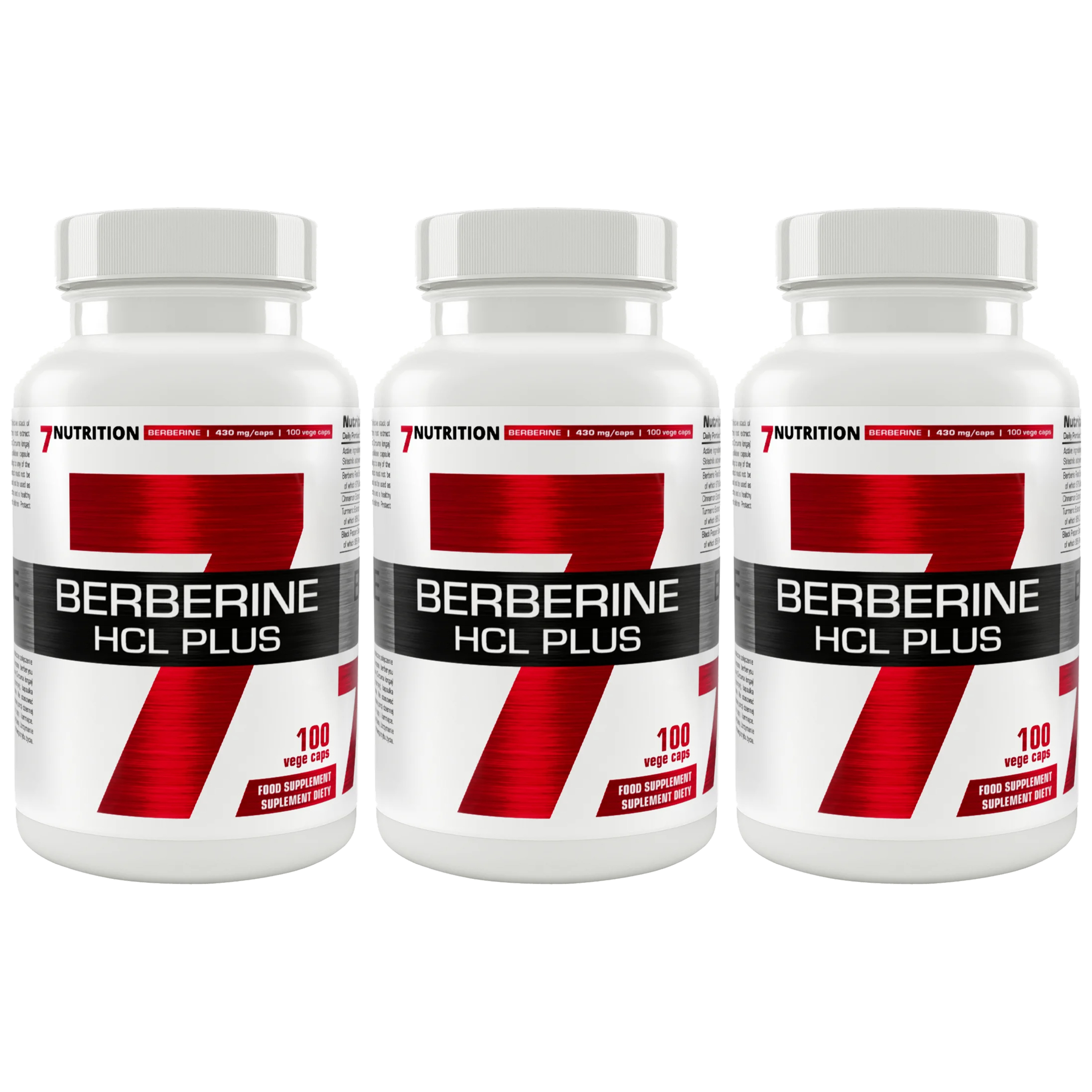 7 NUTRITION Berberine HCL PLUS - 3x 100vcaps