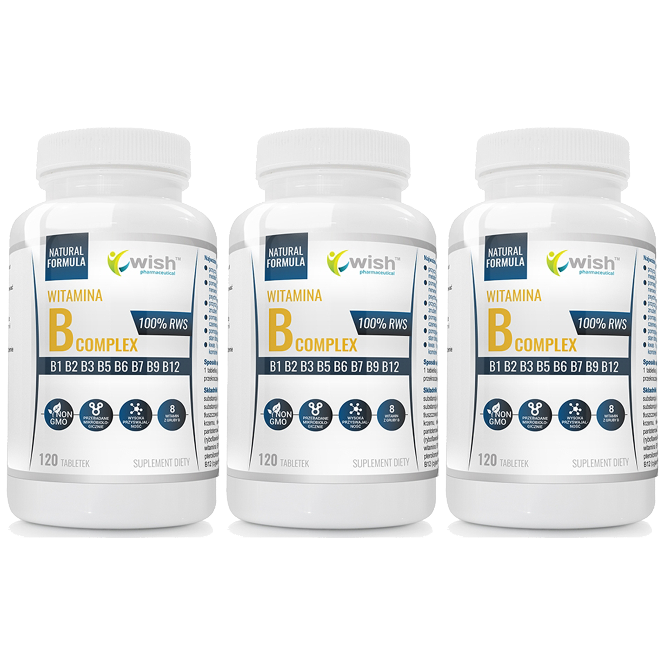 WISH Pharmaceutical Vitamin B Complex - 3x 120tabs