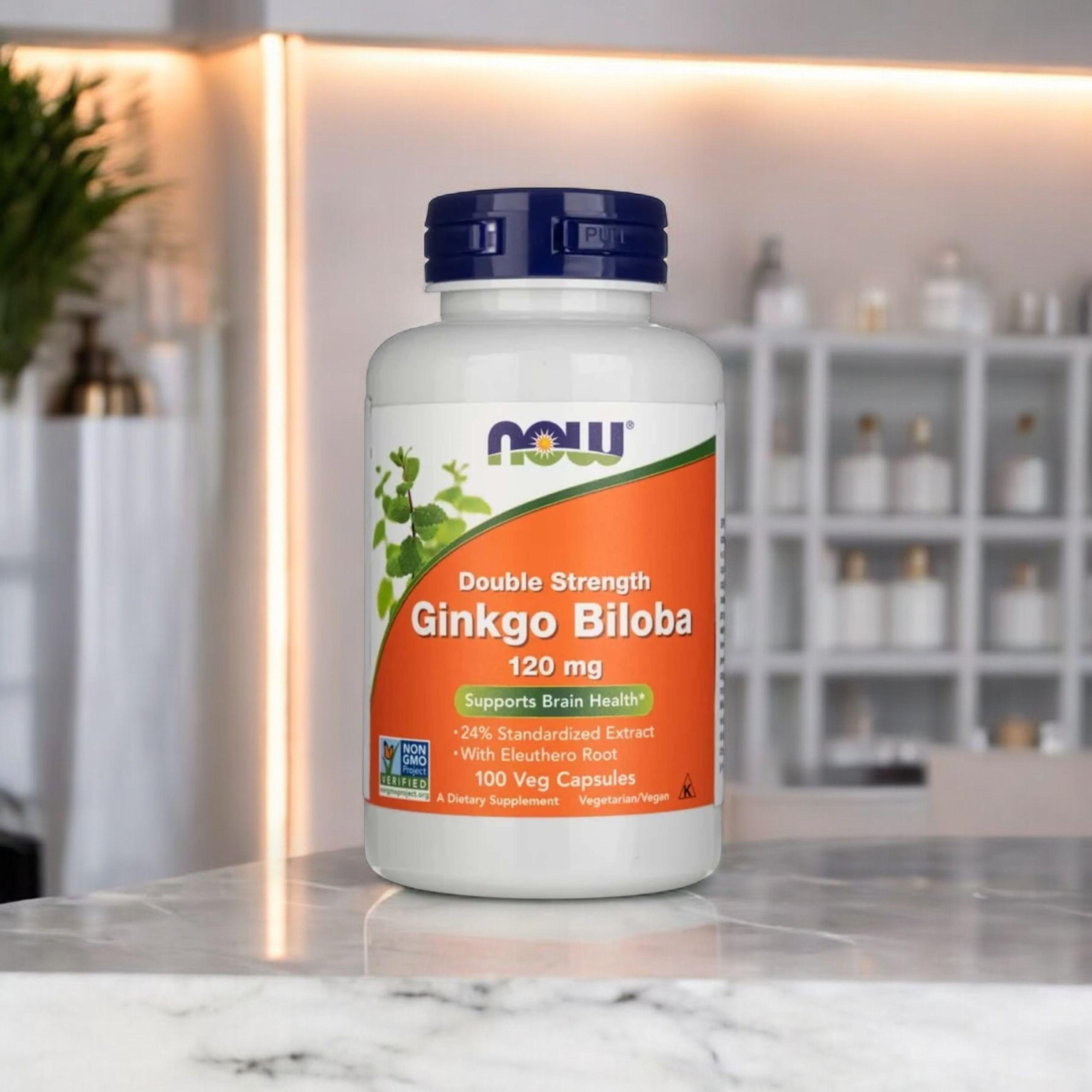 NOW Ginkgo Biloba Double Strenght - 3x 100vcaps.