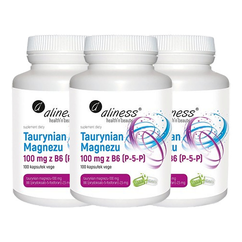 ALINESS Taurynian Magnezu 100mg z B6 - 3x 100vcaps.