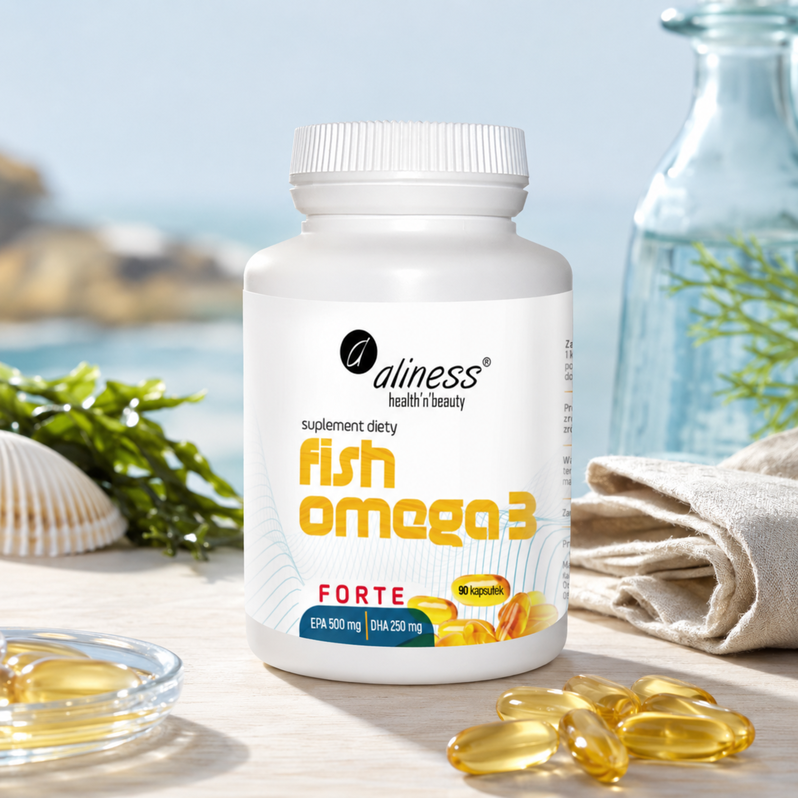 ALINESS Fish Omega 3 Forte EPA 500mg DHA 250mg - 90caps.