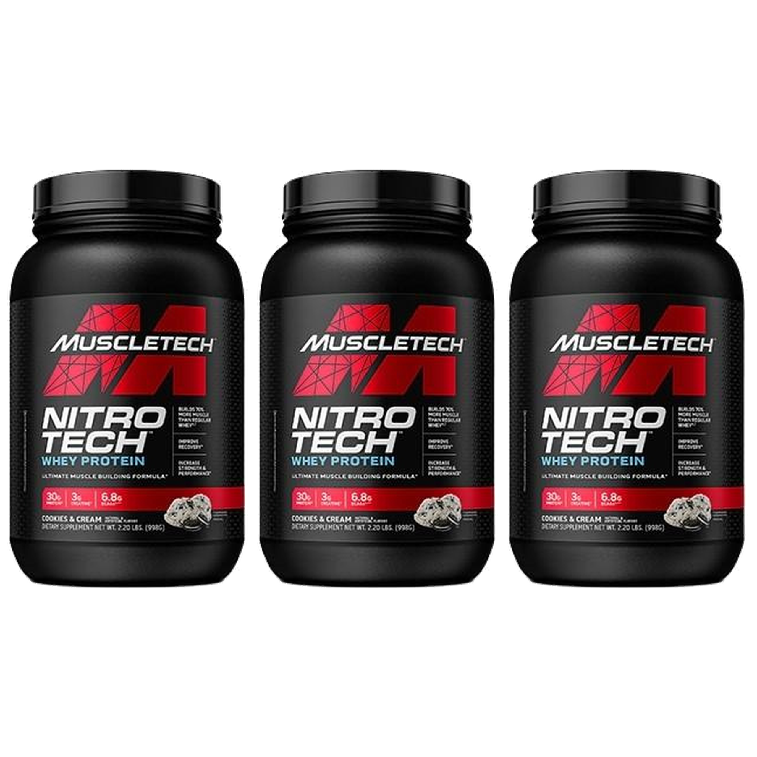 MUSCLE TECH Nitro Tech Whey Protein - 3x 998g