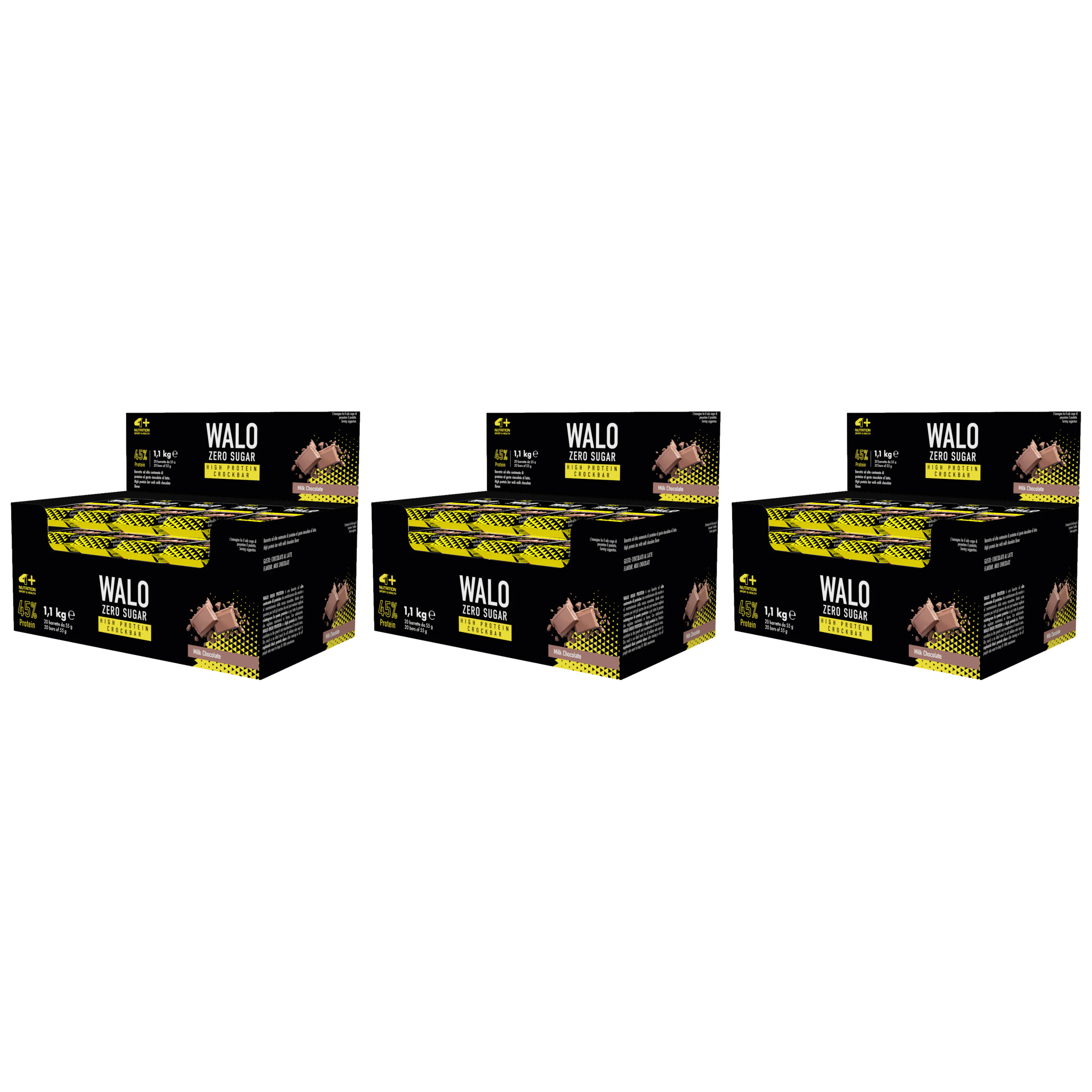 4+ NUTRITION - Walo ZeroSugar CrockBar HP 45% - 20x 3x 55g