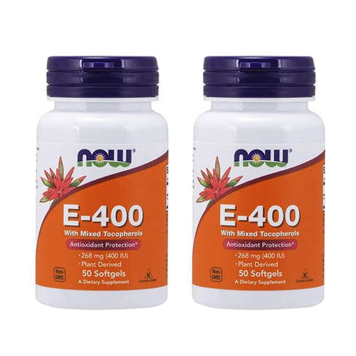 NOW Vitamin E-400 With Mixed Tocopherols - 50softgels - 2x Witamina E z Mieszanymi Tokoferolami