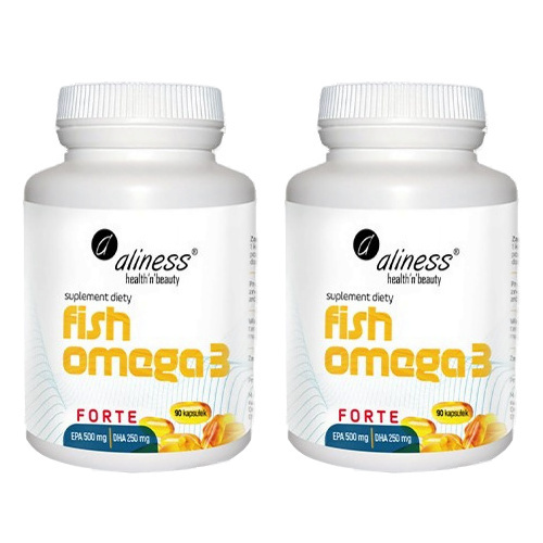 ALINESS Fish Omega 3 Forte EPA 500mg DHA 250mg - 90caps. x2