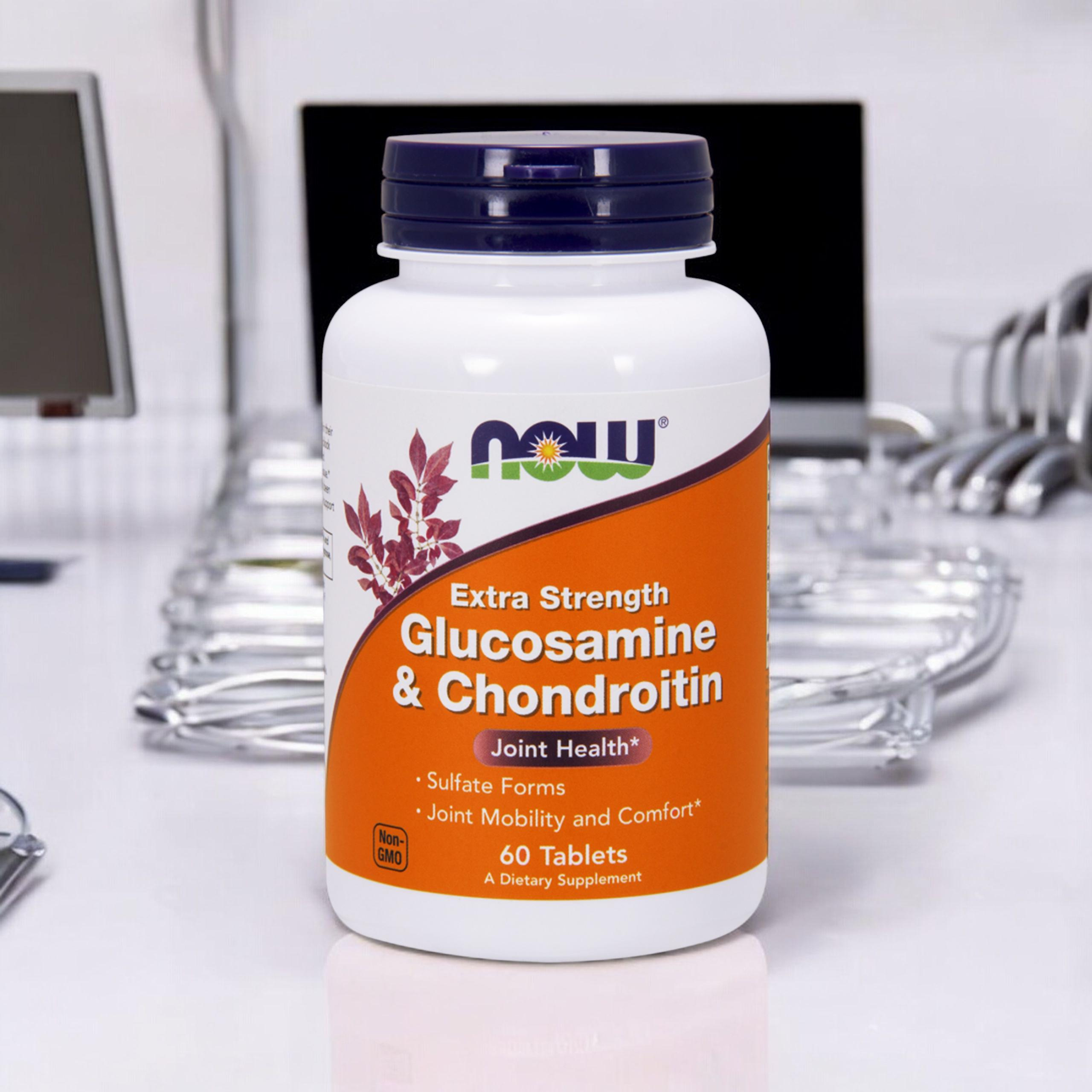 NOW Glucosamine & Chondroitin Sulfate Extra Strong - 2x 60tabs